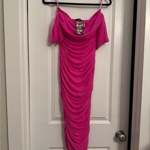 Elegant Pink Off-Shoulder Dress